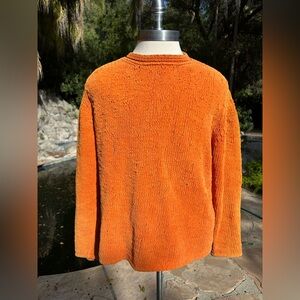 Stone Island Orange Textured Knit Crewneck